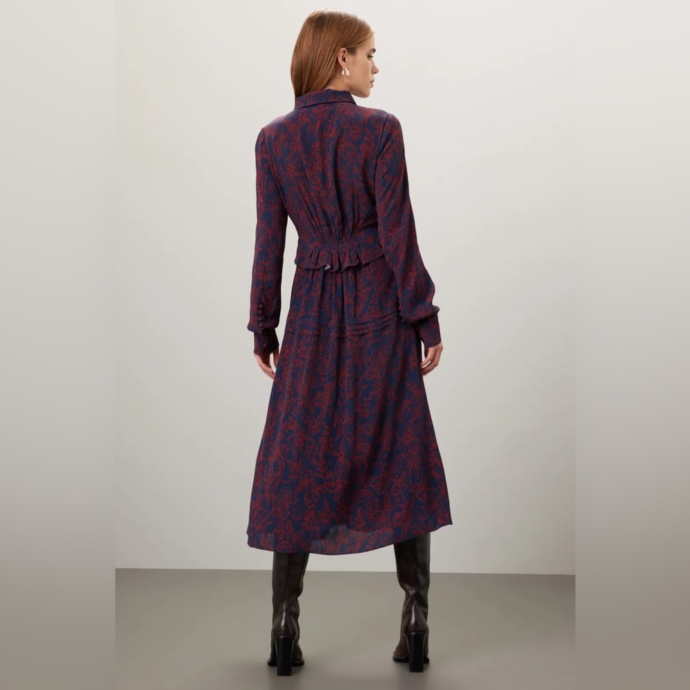 Jason Wu Navy and Red Floral Dress - Picture 2 of 10